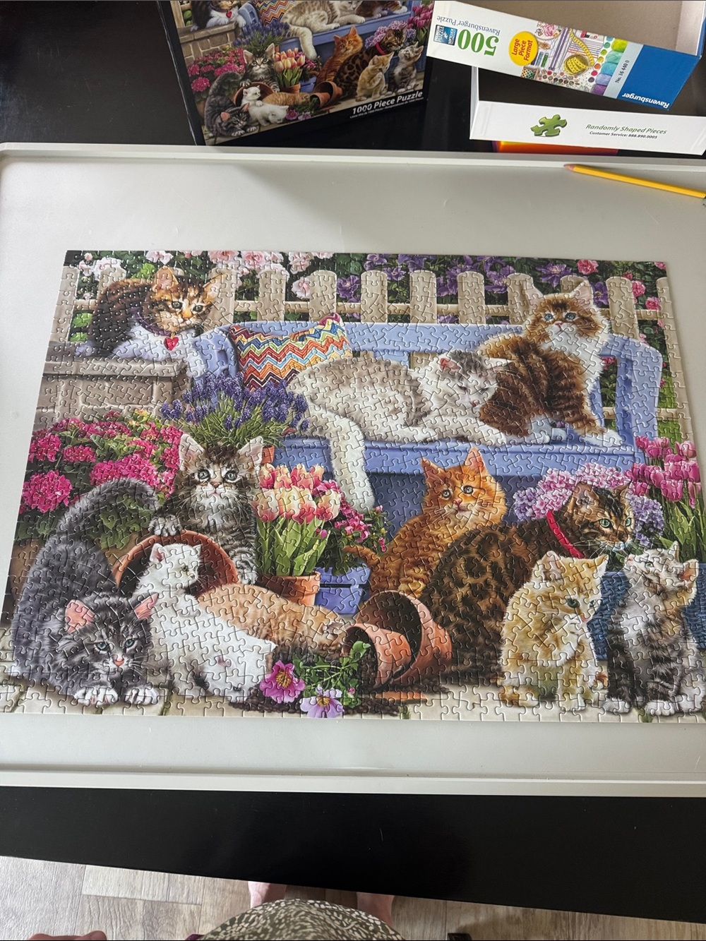CHANEL Multi-Color Garden Cats Puzzle Scene